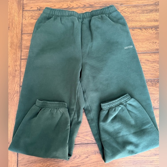 Aritzia Pants - Aritzia Dark Green Fleece Sweatpants